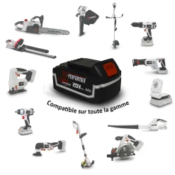 X-PERFORMER - Batterie concept 20v lithium 4 ah compatible uniquement pour la gamme d'outils x-performer