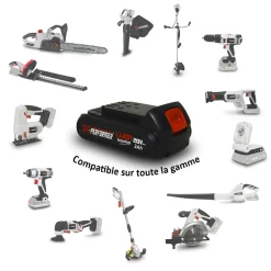X-PERFORMER - Batterie concept 20v lithium 2 ah compatible uniquement pour la gamme d'outils x-performer