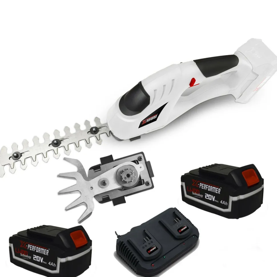 X-PERFORMER - Cisaille de jardin portative sculpteur de haies 2 en 1 20v - xperformer xpcsth20li -2 batteries 4ah et double chargeur