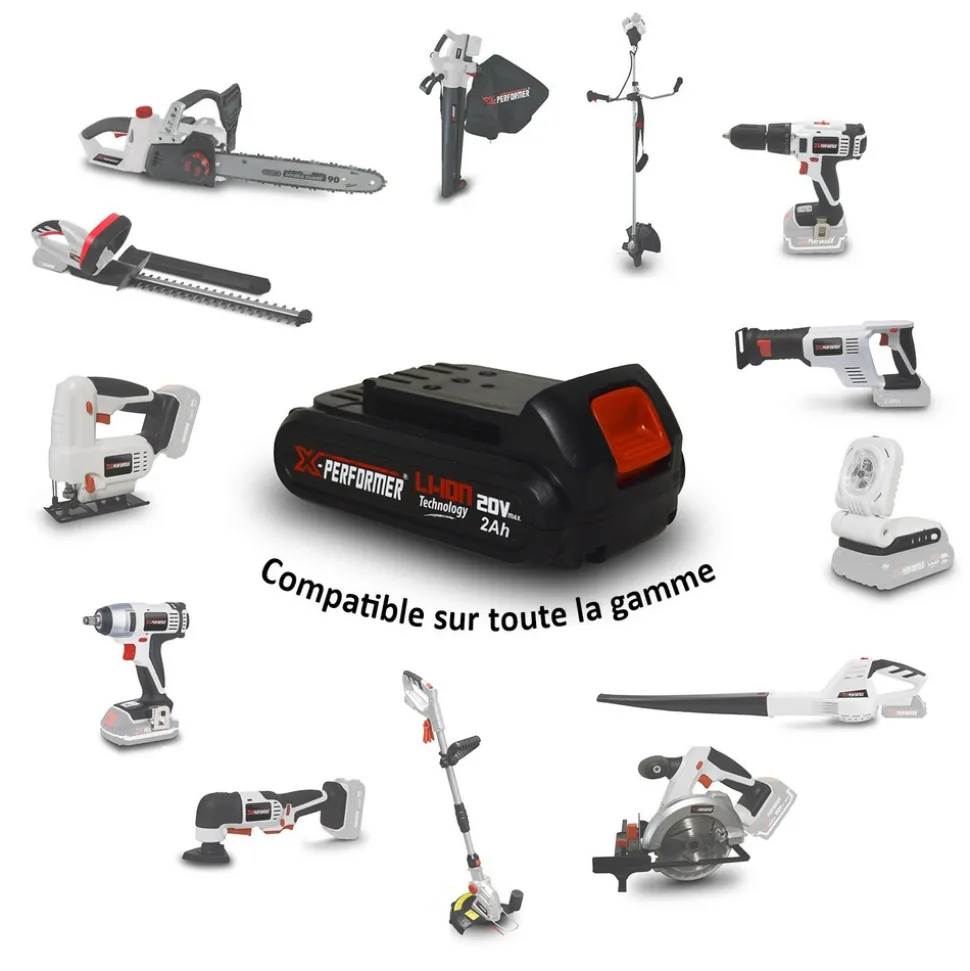 X-PERFORMER - Cisaille de jardin portative - sculpteur de haies 2 en 1 - 20v - xperformer xpcsth20li - batterie 2ah et chargeur inclus