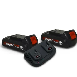 X-PERFORMER - Pack 2 batteries concept 20v lithium 2 ah pour la gamme d'outils electro-portatifs x-performer + double chargeur