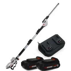X-PERFORMER - Scie à ebrancher taille haies sur perche 20v xperformer xp2psth20li - outil portatif -2 batteries 2ah et double chargeur