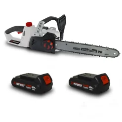 X-PERFORMER - Tronçonneuse 40v (2x20v) x-performer xptro40li-2b - double sécurité - graissage auto + 2 batteries 2 ah
