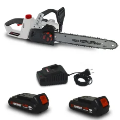 X-PERFORMER - Tronçonneuse 40v (2x20v) x-performer xptro40li-2b - double sécurité - graissage auto + 2 batteries 2 ah - chargeur