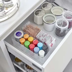 YAMAZAKI - Set de 2 rangements empilables tower 24 x 8 x 7,2 cm