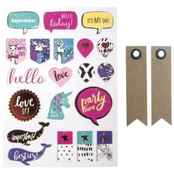 YOUDOIT - 70 stickers summer mix + 20 étiquettes kraft fanion