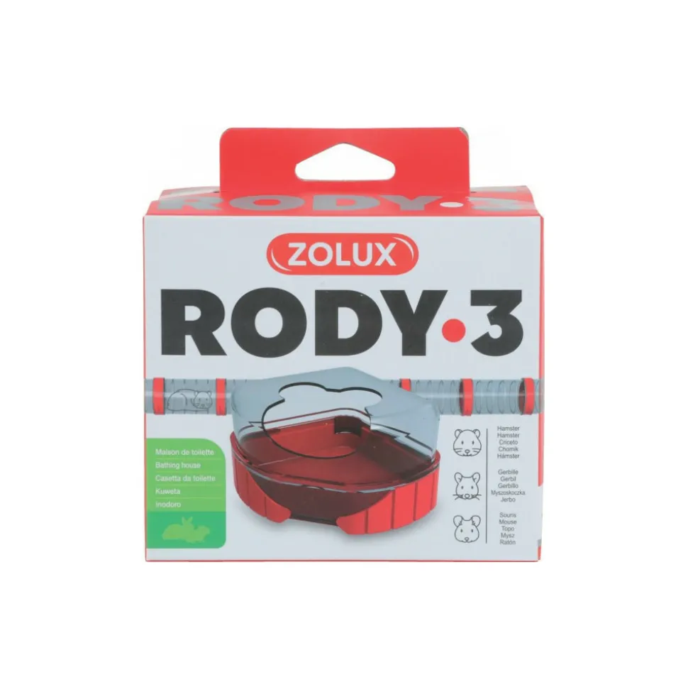 ZOLUX - 1 maison de toilette pour petits rongeurs rody3 couleur rouge taille 14.3 c