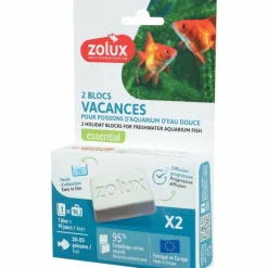 ZOLUX - Bloc vacances de nourriture pour poissons d'aquarium d'eau douce 2 blocs permett