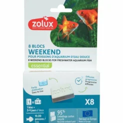 ZOLUX - Bloc vacances de nourriture pour poissons d'aquarium d'eau douce 8 blocs permett
