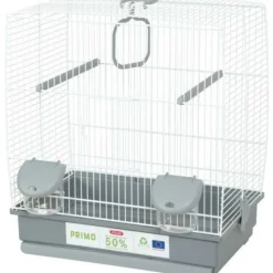 ZOLUX - Cage pour oiseaux - carla - plastique recyclé - 2 perchoirs - 2 mangeoires - balançoire