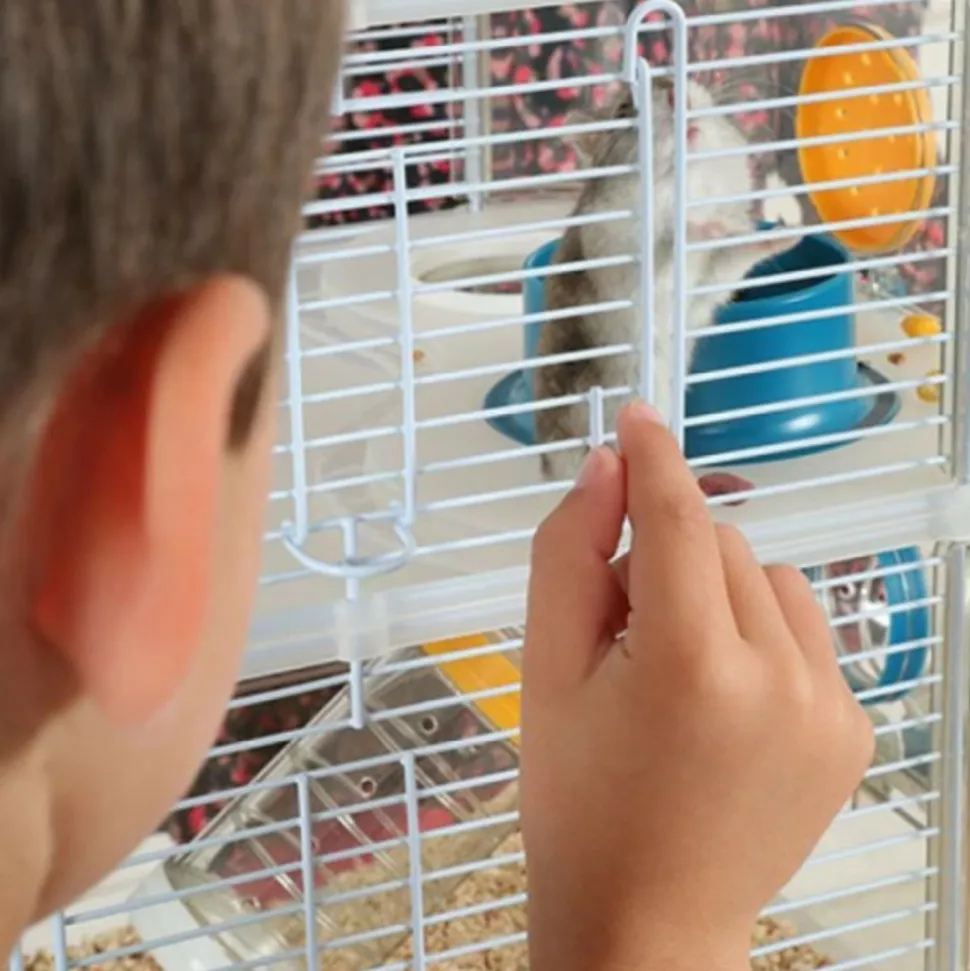 ZOLUX - Cage sur 2 étages pour hamsters, souris et gerbilles - rody3 duo - l 41 x p 27 x h 40,5 cm - bleu