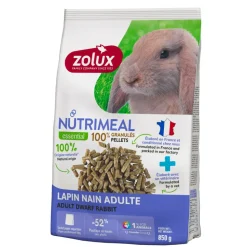 ZOLUX - Granulés pour lapin nain adulte (6 mois et plus) sachet de 850 g