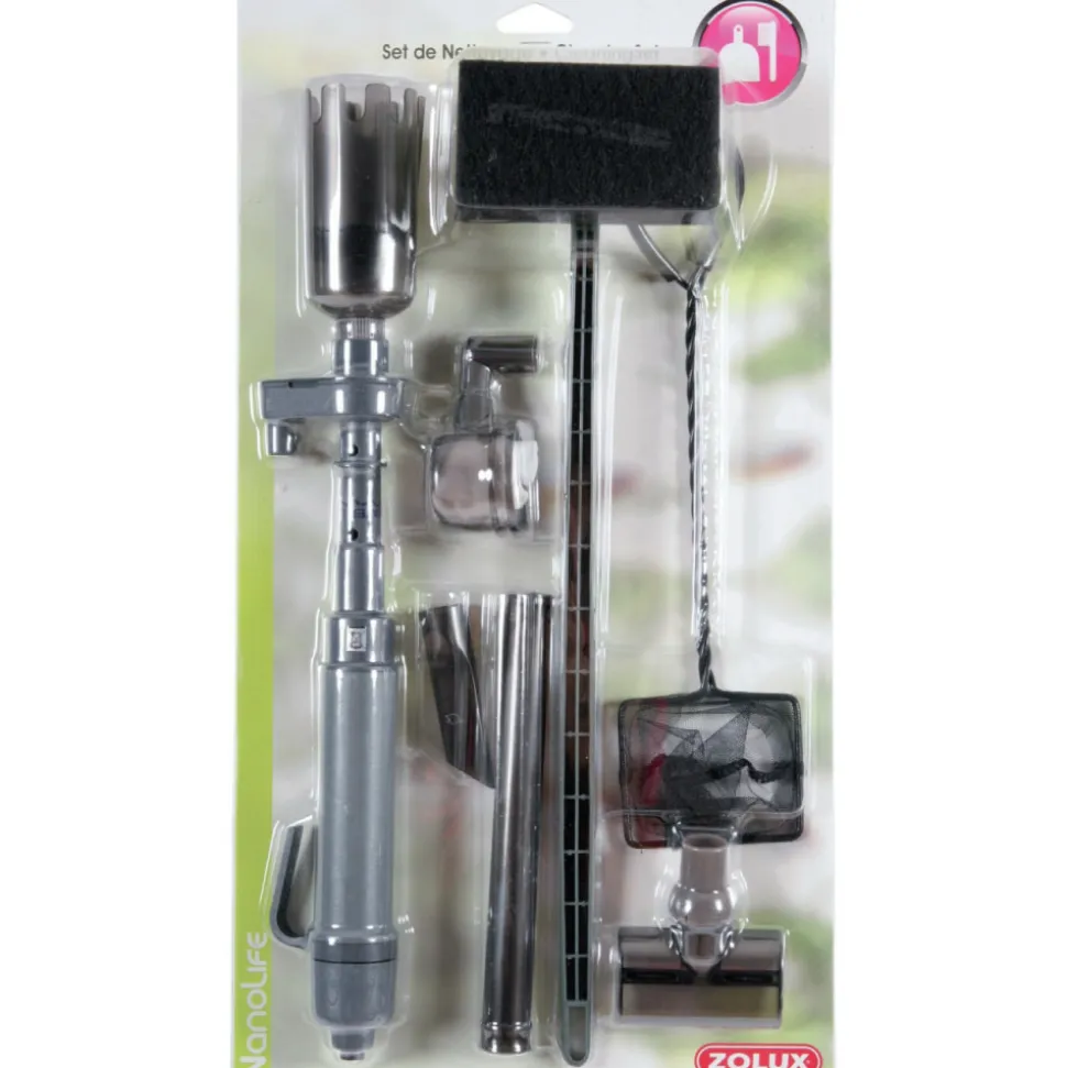 ZOLUX - Kit de nettoyage aquarium aspirateur + racloir + épuisette