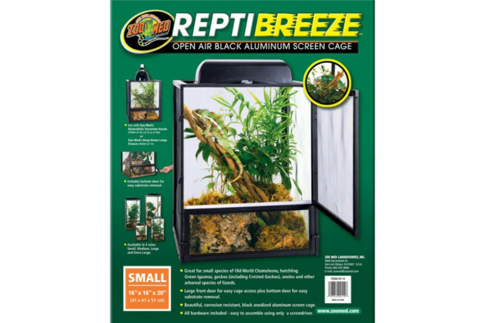 ZOOMED - Terrarium grillagé - reptibreeze small 41 x 41 x 51 cm - terrarium destiné aux lézards type caméléon